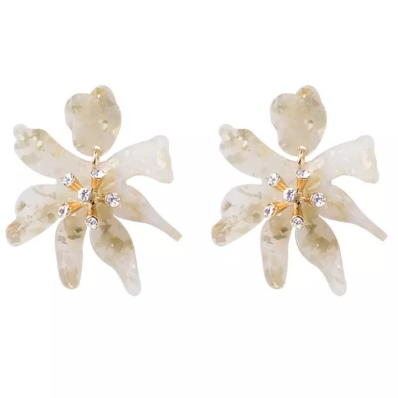 J. Crew Jewelry - White/Gold accents Lily Resin Earring